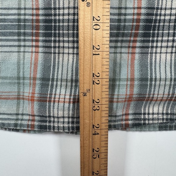 KUHL Tess Corduroy Trim L/S Flannel Shirt Womens Small Snap Front Green Plaid - Picture 12 of 13